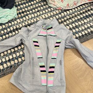 Ivivva size 8 jacket.  Grey with stripes